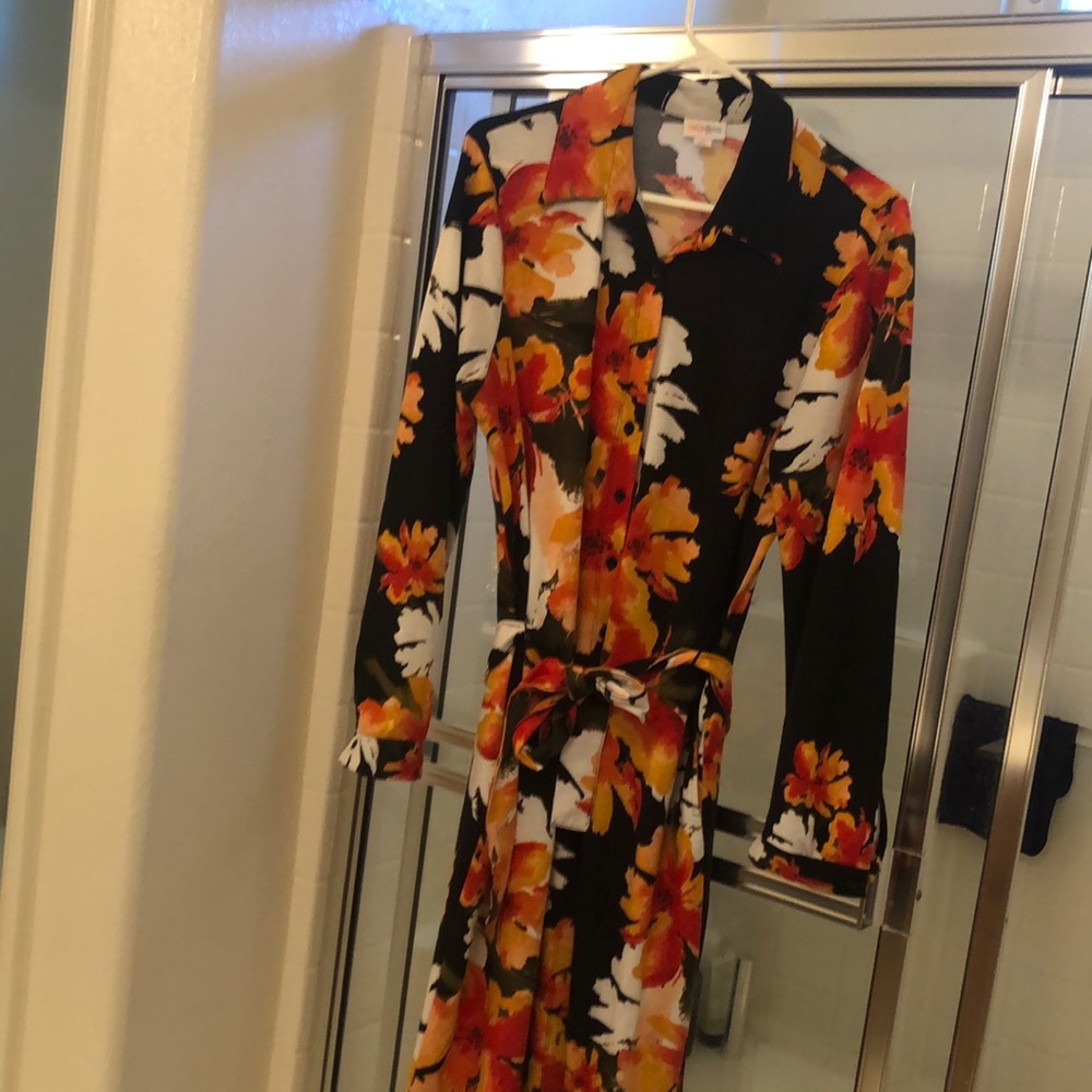 M Stunning LuLaRoe button-up dress with pockets!